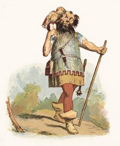 Jack The Giant Killer (renkli taş) için çizim by Richard Doyle