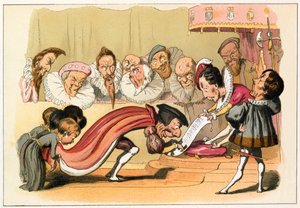 Kral Edward VI bir tüzük veriyor by Richard Doyle