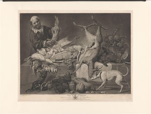 Koopman, sergilenen oyun, enginar, balkabağı ve bir ıstakoz gösteriyor Kiler (nesne üzerindeki başlık) by Richard Earlom