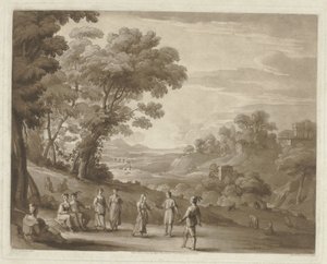 Dans eden figürlerle manzara Claude Lorrain
