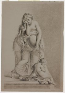 Putto ile Ağlayan Alegorik Kadın Figürü by Richard Earlom