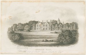Apedale Hall Evi ve Parkı: çelik gravür, nd [?18. yüzyılın sonu] by Richard Edensor Heathcote