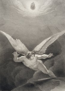 Şeytan, John Milton'ın (1608-74) Nyon tarafından oyulmuş, 1868'de yayınlanan 'Kayıp Cennet'in Fransızca baskısından Cennetin duvarlarının üzerinden atlıyor by Richard Edmond Flatters