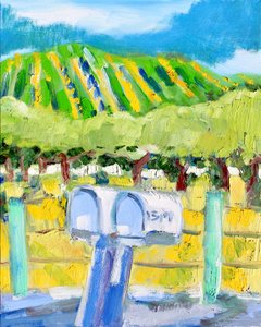 Posta Kutuları ve Bağ, Napa, 2019 by Richard Fox