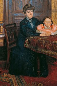 Çocuklu kadın Mathilde Schönberg ve kızı Gertrud, 1906.