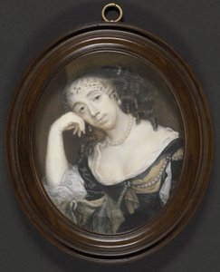 Elizabeth Dormer, Carnarvon Kontesi (d.1677) (kızlık soyadı Capel), c.1665 (kartonda parşömen üzerine gövde rengi)