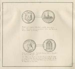 Lichfield - Lichfield Katedrali ve City Arms Madalyaları ve Richard Greene