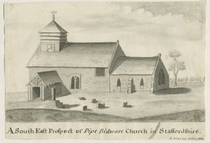 Pipe Ridware Kilisesi: sepya boyama, 1777 by Richard Greene