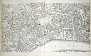 "Plan of the Cities of London and Westminster the Borough of Southwark ve Parts of Bitjoining"den alınan plaka, c.1792-1799 by Richard Horwood