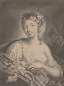 Bahar: pelerininde çiçek tutan genç bir kadın, 1775. by Richard Houston