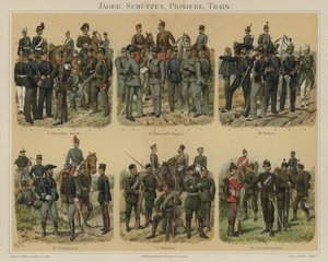 Avrupa ordularının tüfekçileri, öncüleri ve ikmal birlikleri (renkli taş) by Richard Knotel