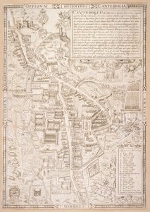 Caius 'Historia Cantabrigensis Academia'dan Cambridge Haritası, 1574