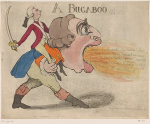 Spotprent op koning George III, 1792 Bir Bugaboo (nesne üzerindeki başlık)