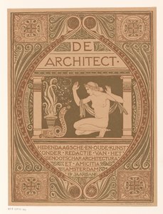 Kapak tasarımı: De Architect, 1911 by Richard Nicolaüs Roland Holst (signed by artist)