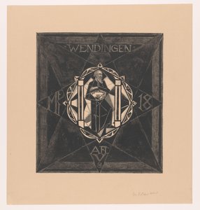 Kapak tasarımı: Wengen, 1918 by Richard Nicolaüs Roland Holst (signed by artist)