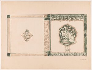 Kapak tasarımı: Weendingen, Woodcarvers sayısı, 1919 by Richard Nicolaüs Roland Holst (signed by artist)