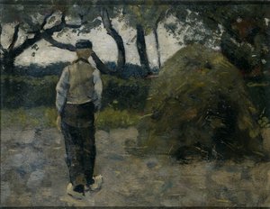 Saman Yığınının yanında duran bir Çiftçi by Richard Nicolaüs Roland Holst