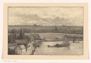 Su üzerinde yelkenli gemiler ile manzara by Richard Nicolaüs Roland Holst