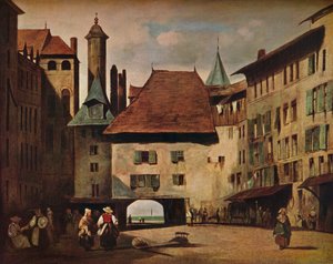La Place du Molard, Cenevre, c1830 by Richard Parkes Bonington