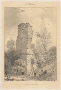 Lillebonne - Chateau d'Harcourt by Richard Parkes Bonington