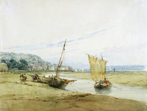 Honfleur yakınlarında, c.1822 (kağıt üzerinde grafit üzerinde wc) by Richard Parkes Bonington