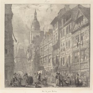 Rue du Gros-Horloge, Rouen by Richard Parkes Bonington