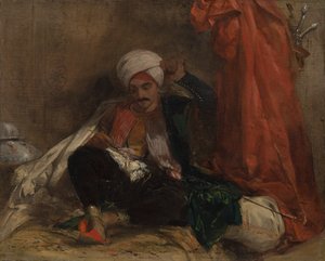 oturan türk by Richard Parkes Bonington