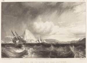 Rio-Janeiro antreası by Richard Parkes Bonington after Moritz Rugendas