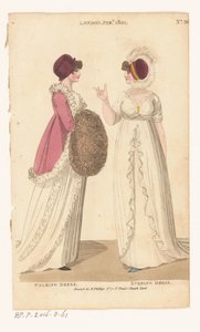 Londra ve Paris Kadın Modası Dergisi. 36. Londra Şubat 1801: Yürüyüş Elbisesi; Gece elbisesi