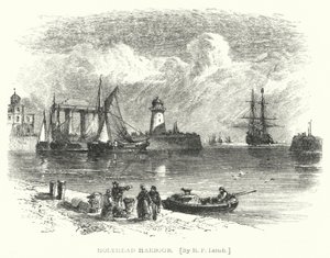 Holyhead Limanı (gravür) by Richard Principal (after) Leitch