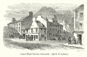 James Watt Tavern, Greenock (gravür) by Richard Principal (after) Leitch
