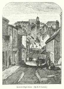 Redruth High Street (gravür) by Richard Principal (after) Leitch