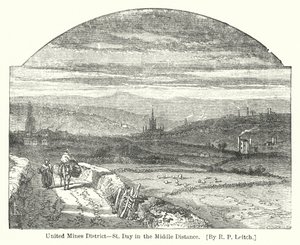 United Mines District, Orta Mesafede St Günü (gravür) by Richard Principal (after) Leitch
