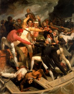 Nelson bir İspanyol fırlatmasıyla çatışma halinde, Temmuz 1797 by Richard Westall