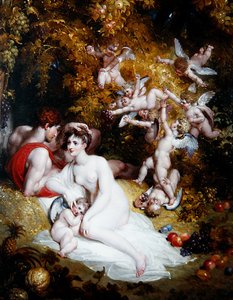 Vertumnus ve Pomona, c.1807 (panelde yağ) by Richard Westall