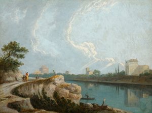 Banks of the Tiber, Roma (tuval üzerine yağlı boya) by Richard Wilson