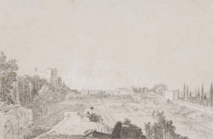 Flora Sirki, Roma (kağıt üzerinde beyaz kabartmalı kalem) by Richard Wilson