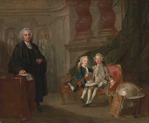 Galler Prensi Frederick'in Oğulları Prens George ve Prens Edward Augustus, Öğretmenleri Dr. Francis Ayscough ile birlikte