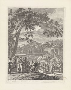 Silvio şenlikli bir karşılama aldı Il papaz fido (dizi adı) by Richard van Orley (II)