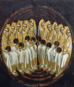 Ellerinde Kürelerle Oturan Melekler, c.1348-54