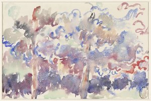 Peyzaj, Boitsfort, çiçekli meyve ağaçlarıyla by Rik Wouters