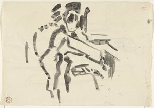 Oturan bir figürün taslağı by Rik Wouters