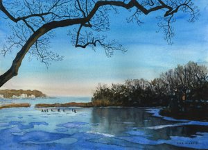 Kış Oyunları, 2021 (kağıt üzerine suluboya)