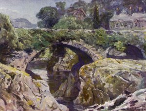 Eski Köprü, Bettws-y-Coed (renkli taş) by Robert (after) Fowler
