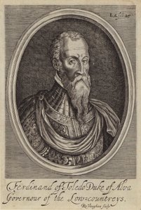 Fernando Alvarez de Toledo, Alba 3 Duke, İspanyol Genel ve İspanyol Hollanda Valisi (gravür) by Robert (after) Vaughan