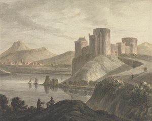 Klasik Manzarada Figürlü Kale by Robert Adam