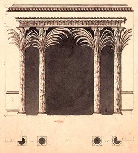 Bir oyuk için tasarım (kalem ve mürekkep ve yıkama) by Robert Adam
