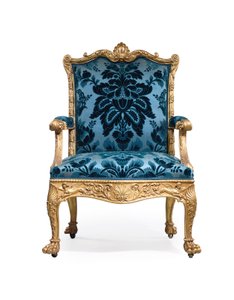 George III yaldızlı ahşap koltuklardan biri by Robert Adam
