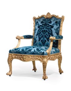 George III yaldızlı ahşap koltuklardan biri by Robert Adam