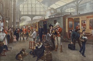 Farewell! Soldiers leaving for war. 